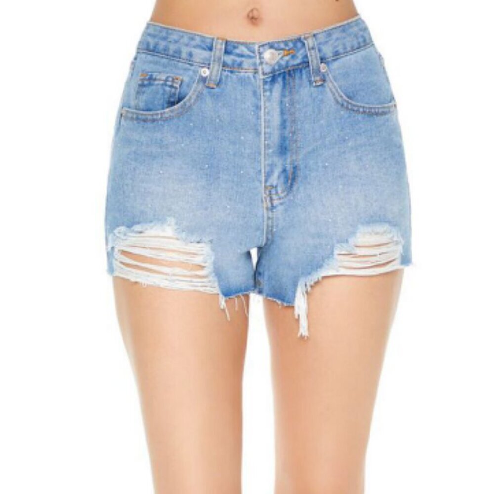 Forever 21 | Distressed High Rise Denim Shorts | Medium Denim | Size 27​